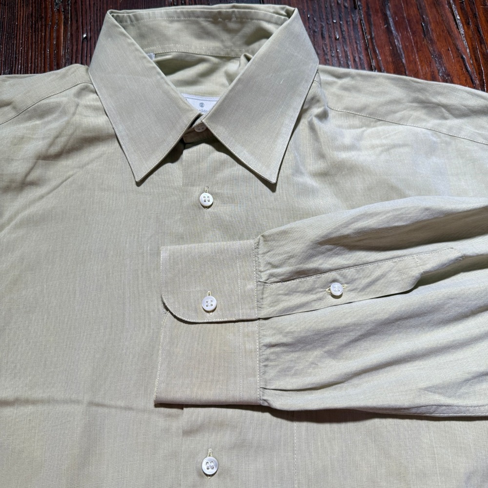 Ermenegildo Zegna Shirt Mens 15.5 / 39 Yellow‎ Luxury Dress Designer